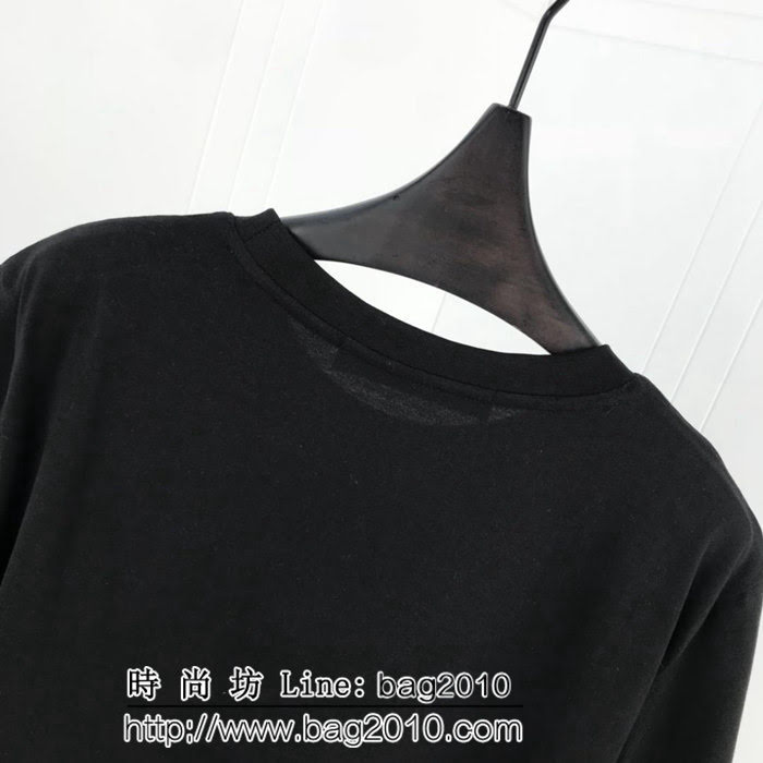 DIOR迪奧 19ss早春新款 限定款 金粉logo系列 純棉黑色短袖 男女同款 ydi1832